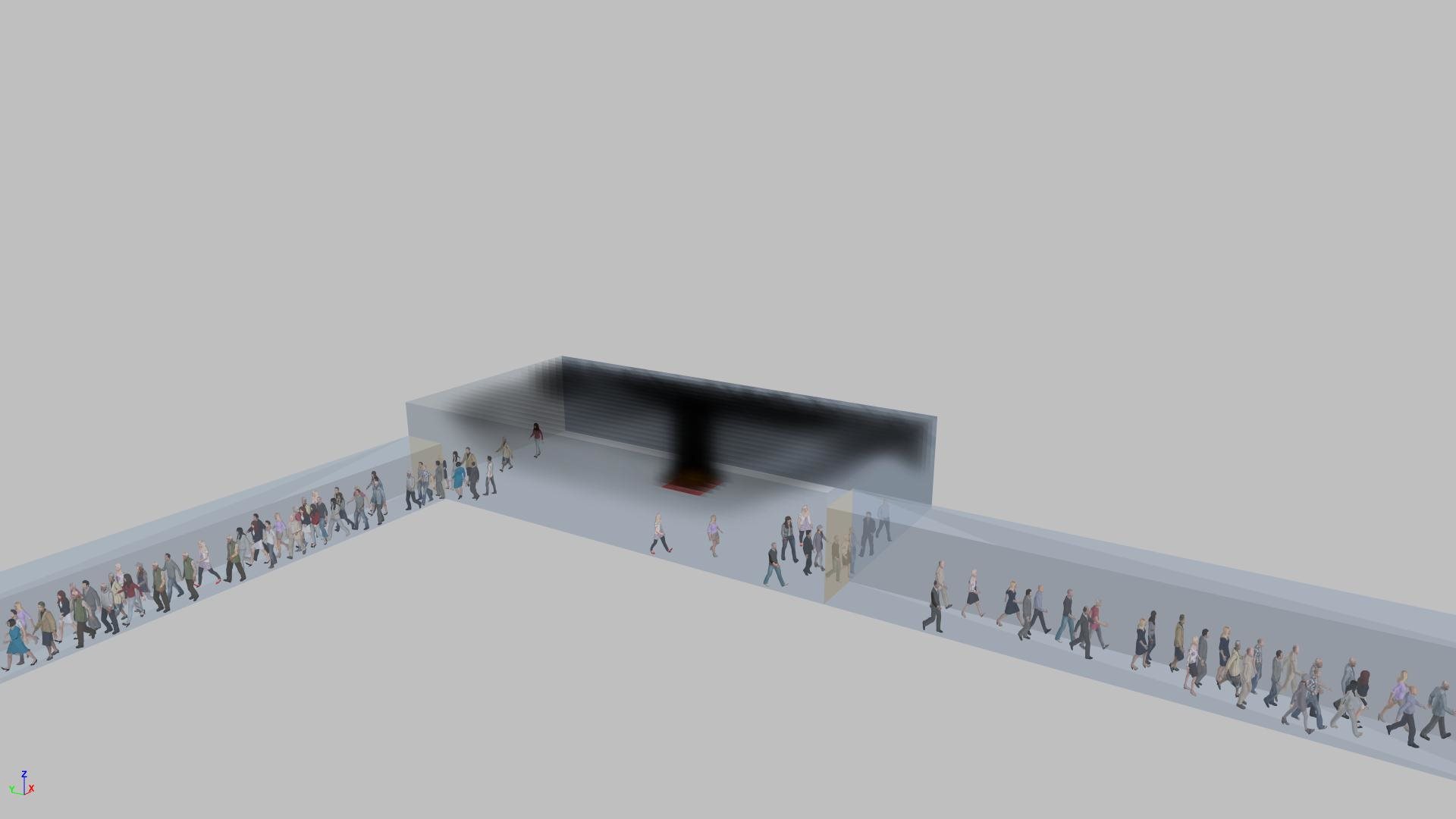 Smoke in room in STEPS pedestrian modelling software