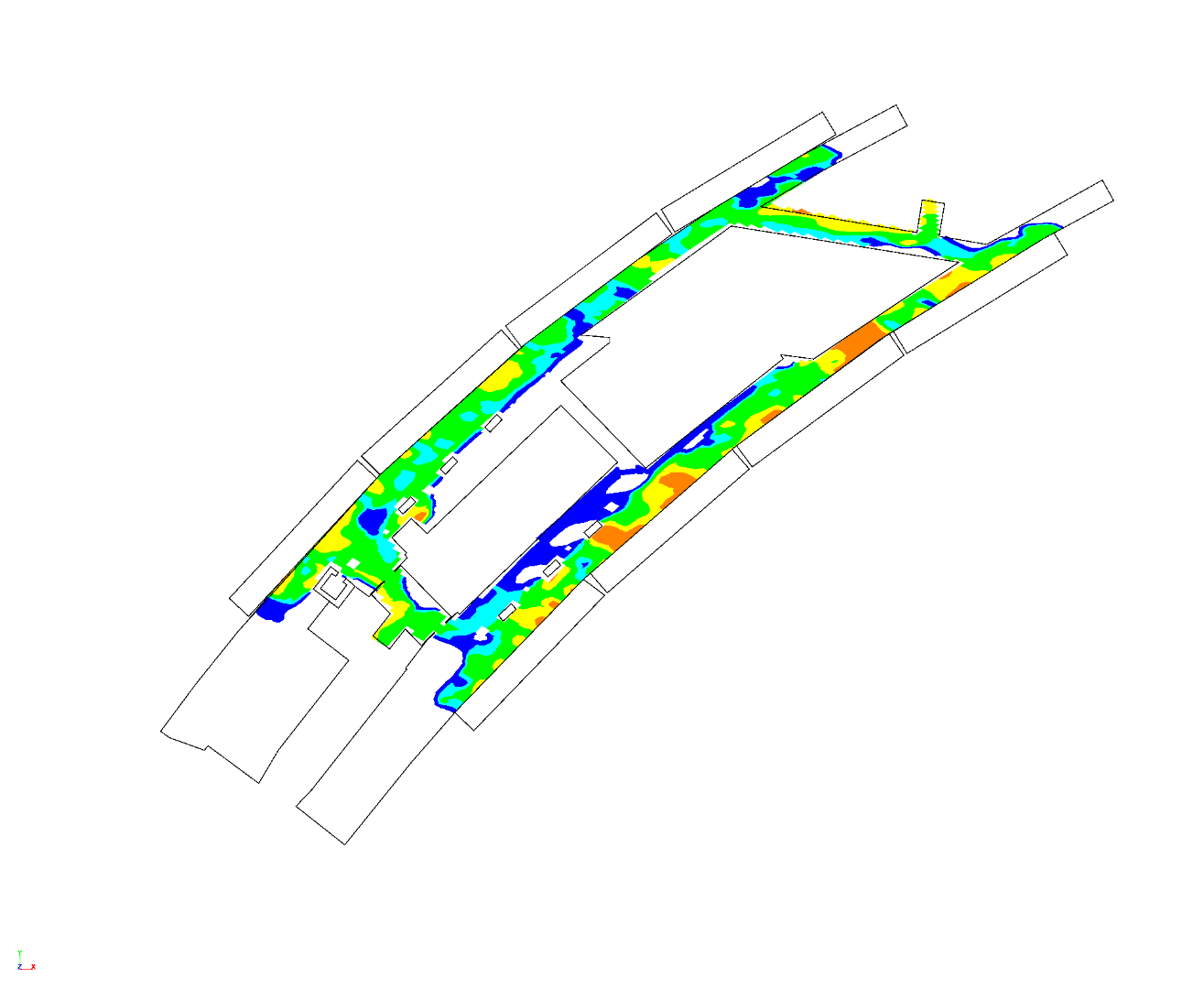 2D Density Underground Station in STEPS pedestrian modelling software
